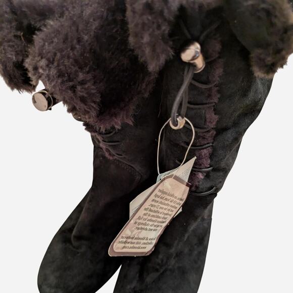 Khombu Black Leather Fur Boots - Picture 6 of 6